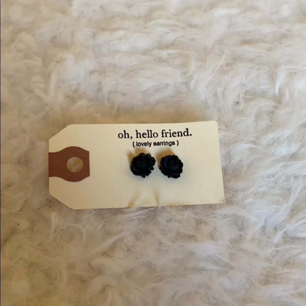 Black rose earrings